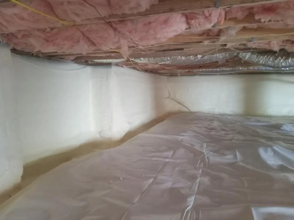 Crawl space encapsulation with closed-cell spray foam for Roof Leak Repair in Neshannock